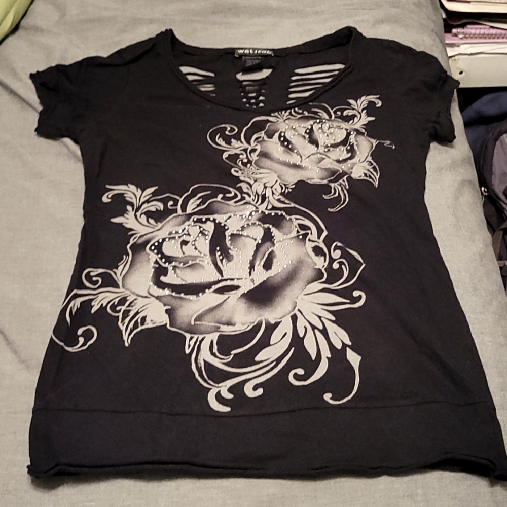 Black cut up tshirt